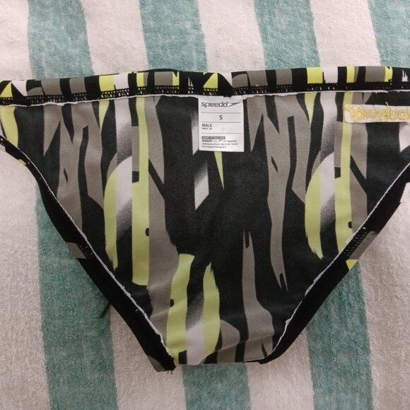 1" SPEEDO SWIM BRIEF, BLACK/YELLOW/GRAY, SIZE "S" (29"-30") (Pre-Owned) (*) - Picture 7 of 8